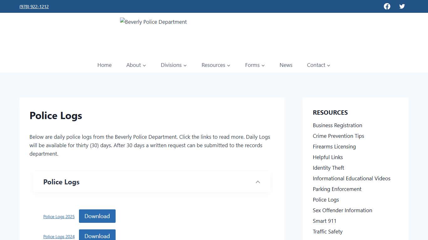 Police Logs – Beverly Police Department